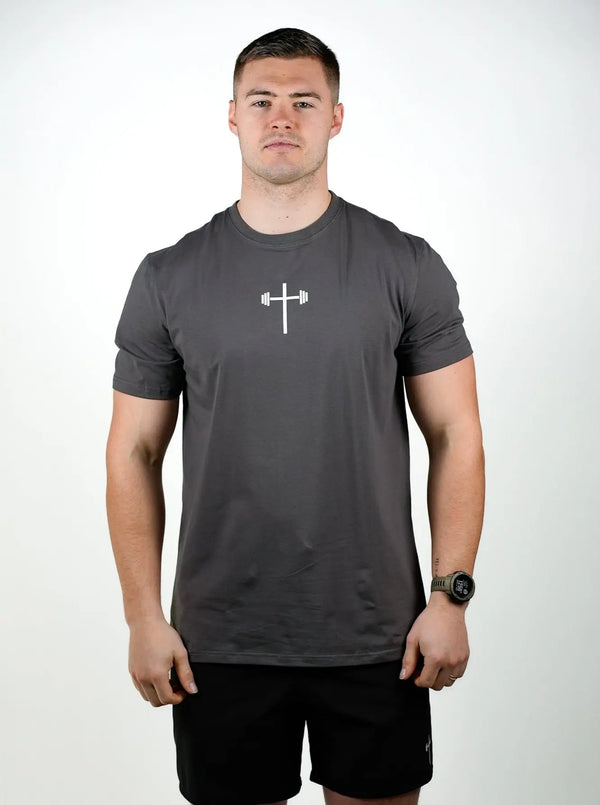 Matthew 6:33 Performance Tee - Gunmetal HolStrength