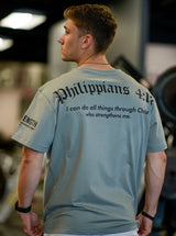 Philippians 4:13 Oversized Tee - Grey HolStrength