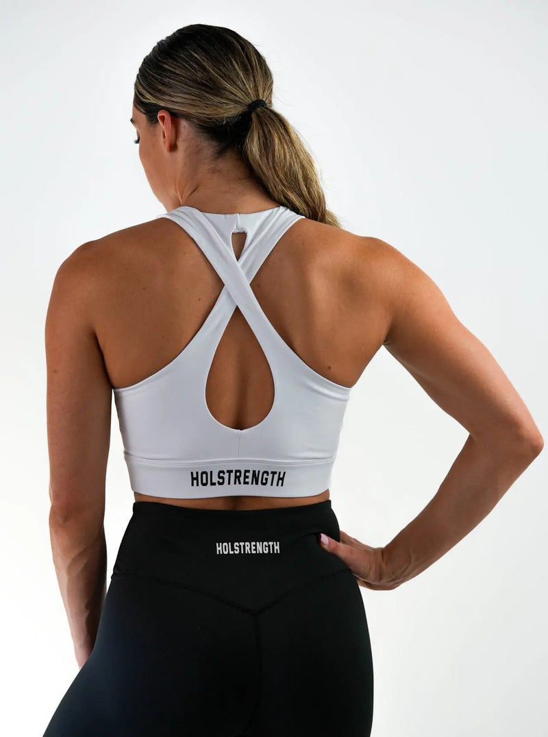 Premium Sports Bra - White HolStrength