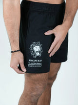 Romans 8:37 Lion Shorts - Black HolStrength