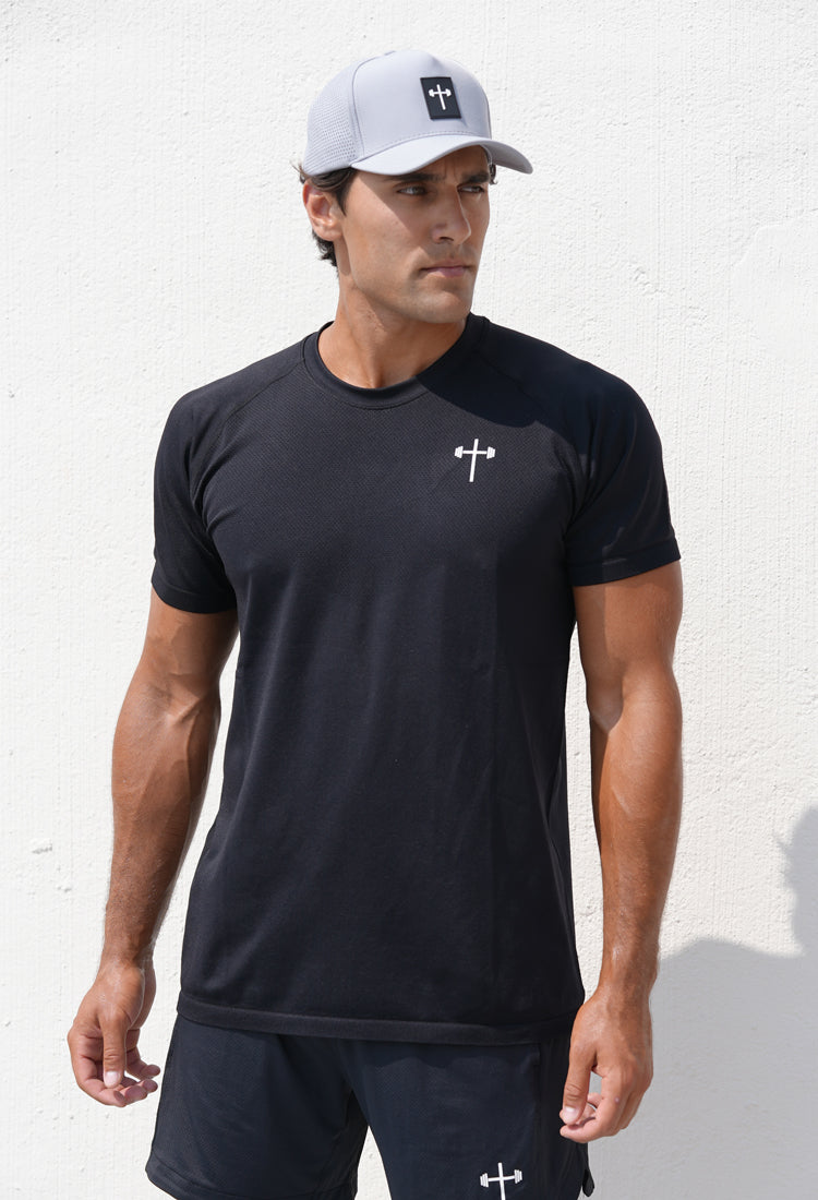 Powered By Faith Cut Off - Black