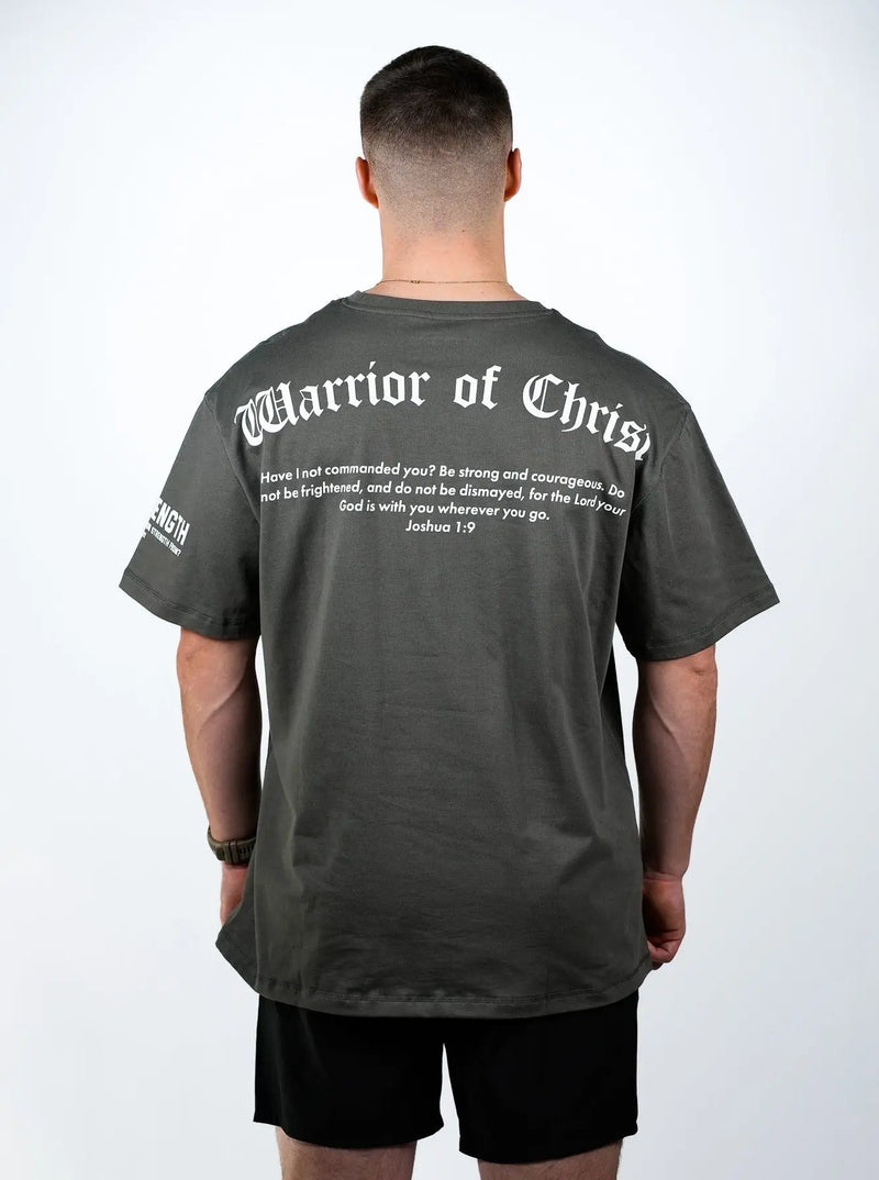 Warrior of Christ Oversized Tee - Iron Grey HolStrength
