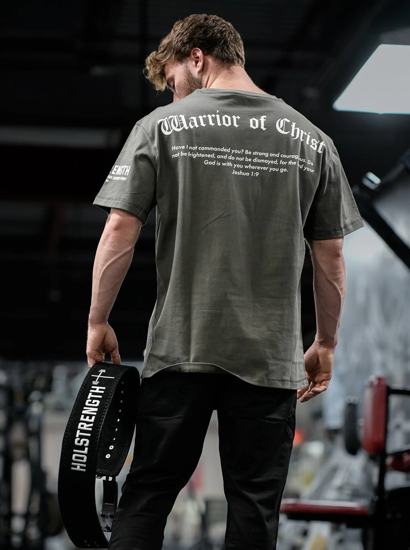 Warrior of Christ Oversized Tee - Iron Grey HolStrength