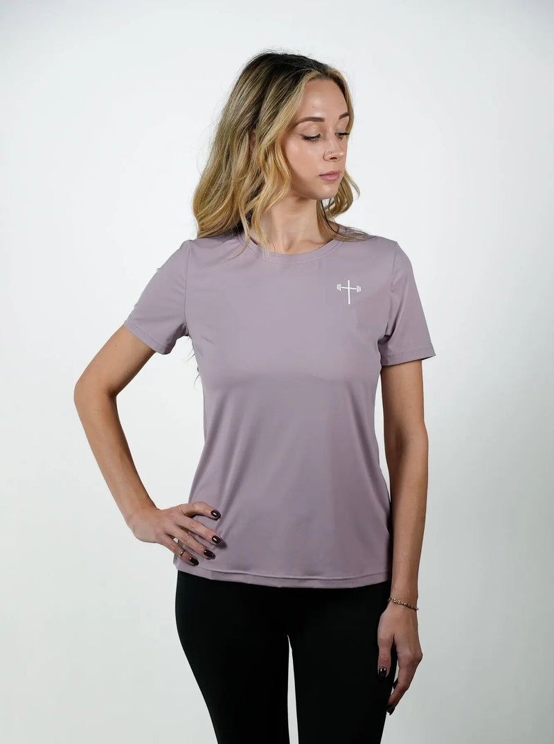 Women's Proverbs 31:25 Performance Tee - Light Purple HolStrength