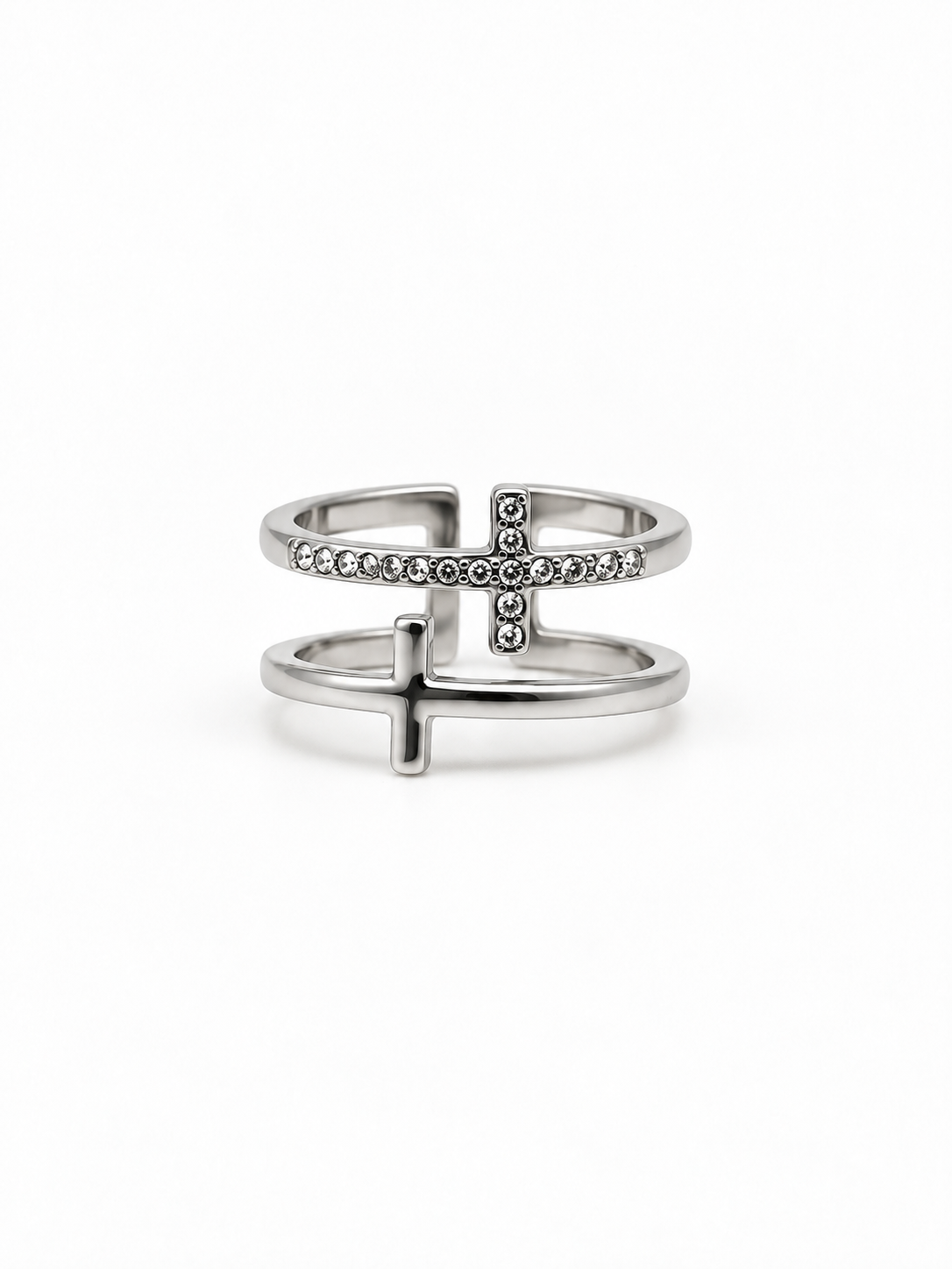 Stacked Twin Cross Ring